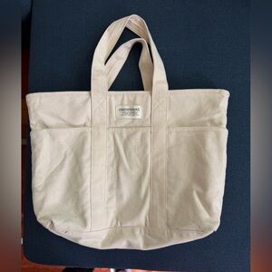 Sezane Cream Canvas Tote Bag